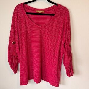 Ellen Tracy Vibrant Pink Blouse